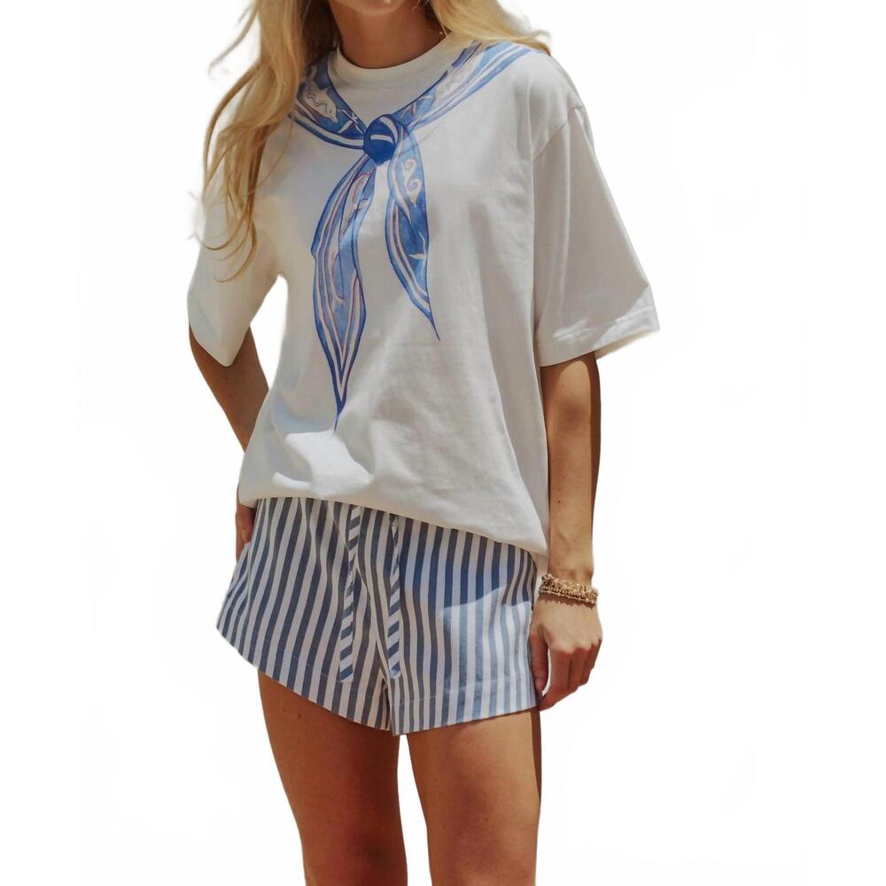 NEW URBAN DAIZY nautical printed bandana tee in white